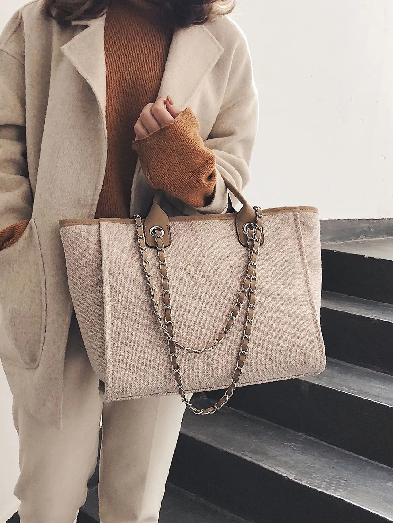 Maxct - Minimalist Chain Top Handle Bag  - Women Tote Bags