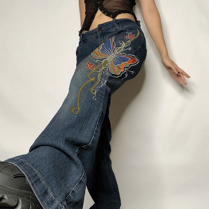 Y2K Aesthetic Wide Leg Jeans Maxct