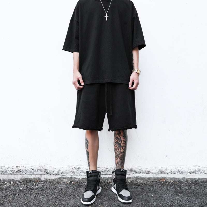 Maxct Raw Edge Loose Casual Shorts