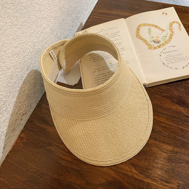 Maxct No Top Women's Summer Sun-Proof Travel Fashion Cover Face Straw Hat
