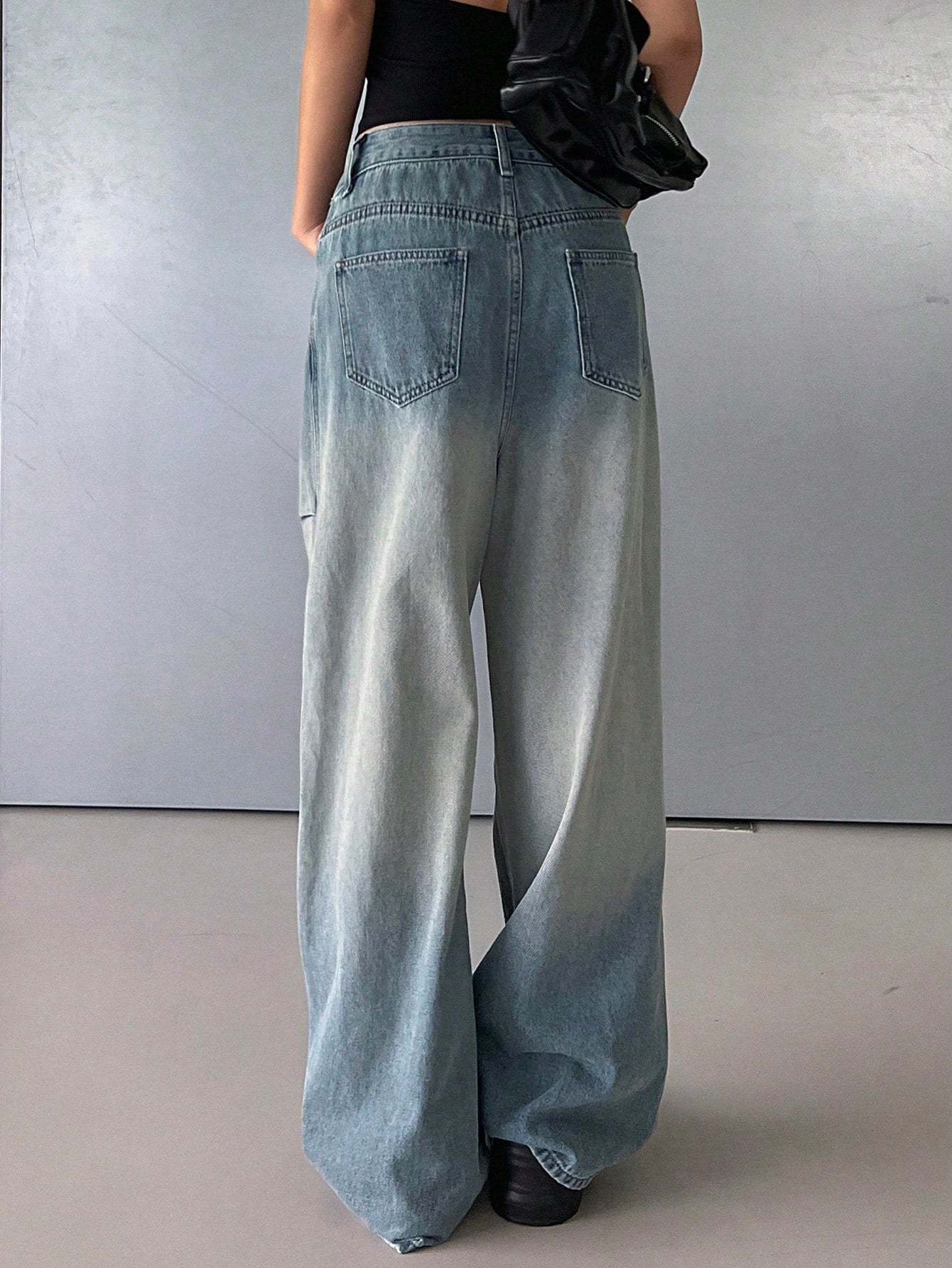 Maxct Women's Casual Loose Fit Wide Leg Denim Pants With Pockets, Daily Wear - Image 5