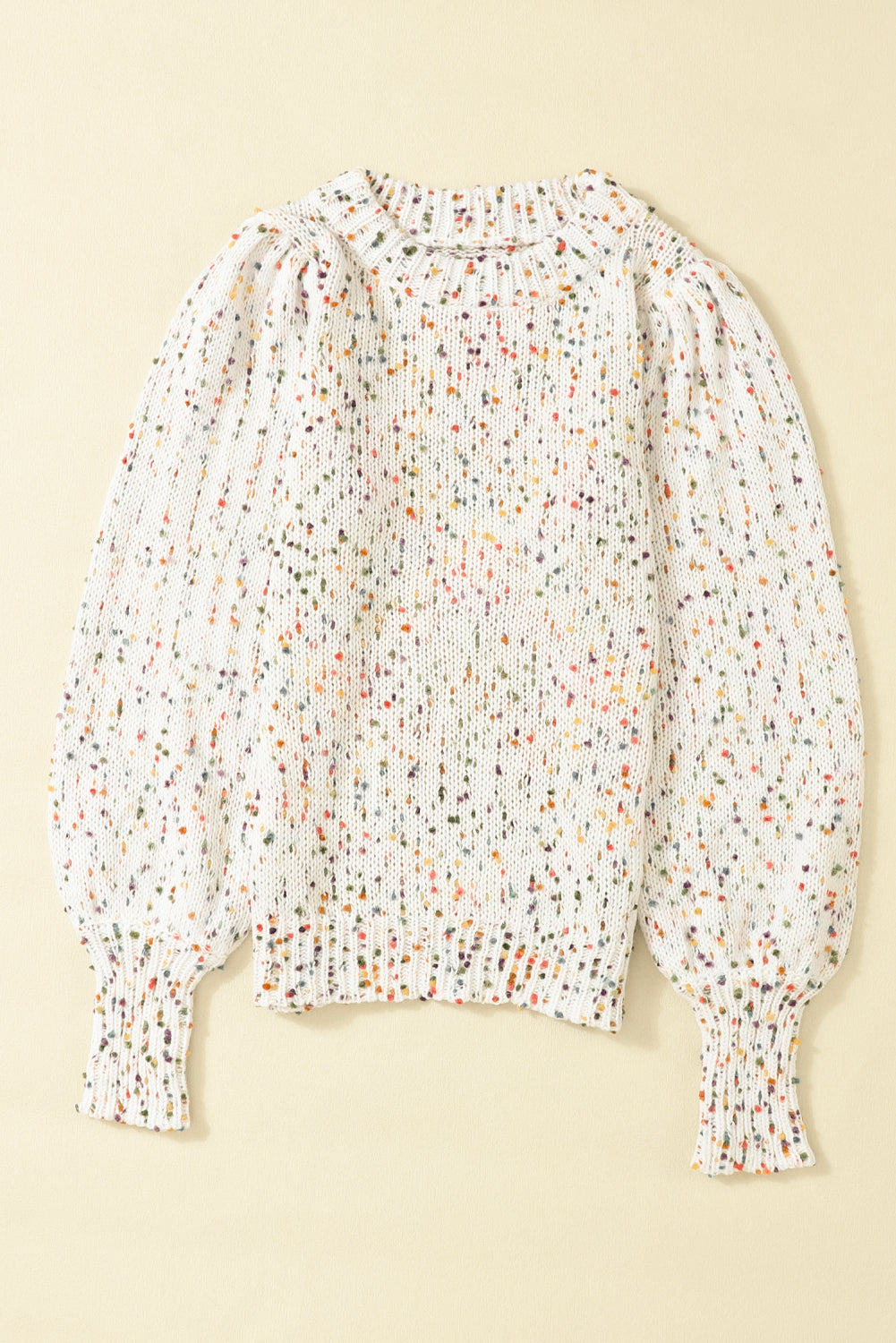 Maxct &Confetti Round Neck Long Sleeve Sweater