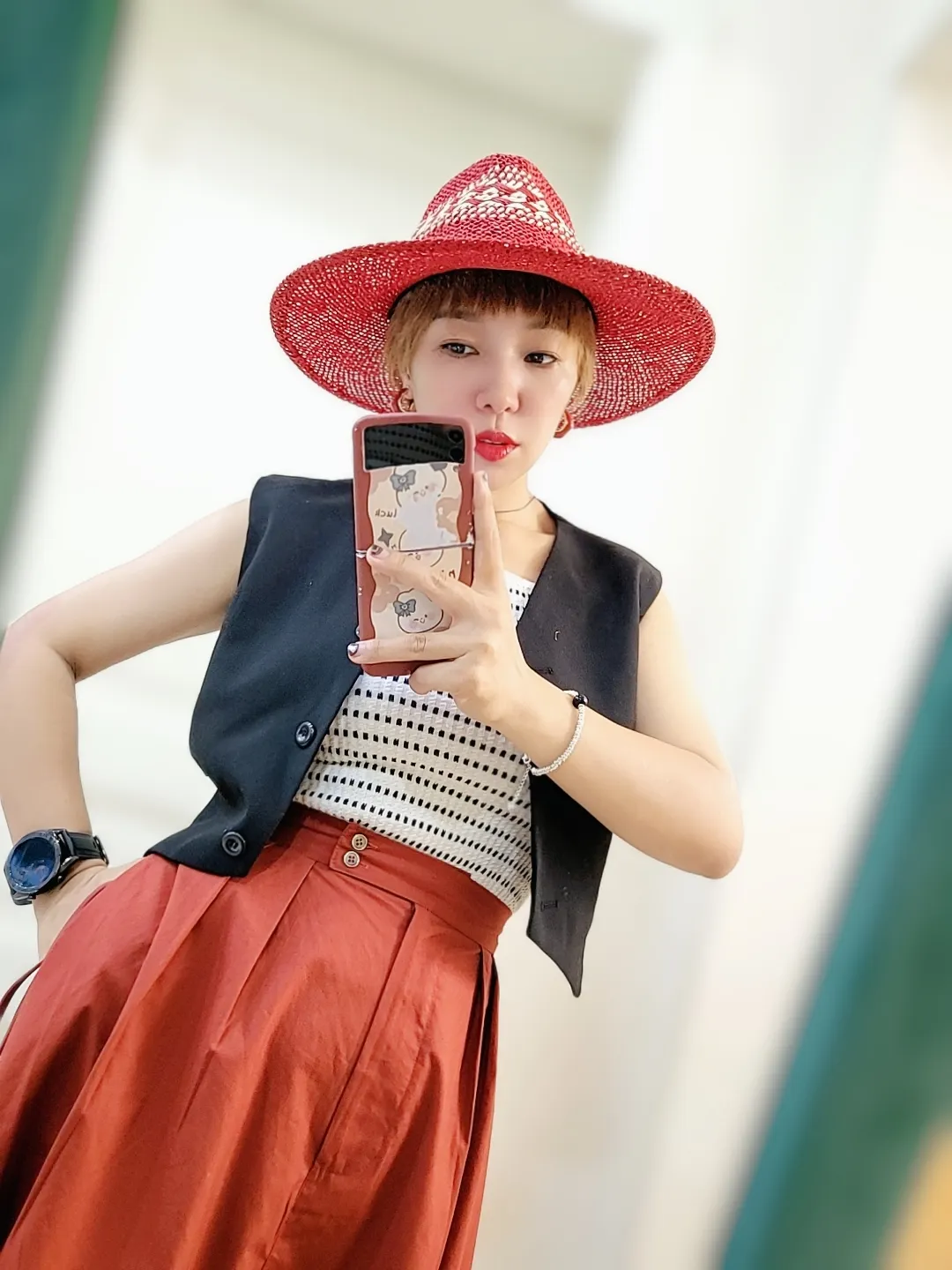Straw Hat Japanese Style Black Brown Panama Women's Beach Big Brim