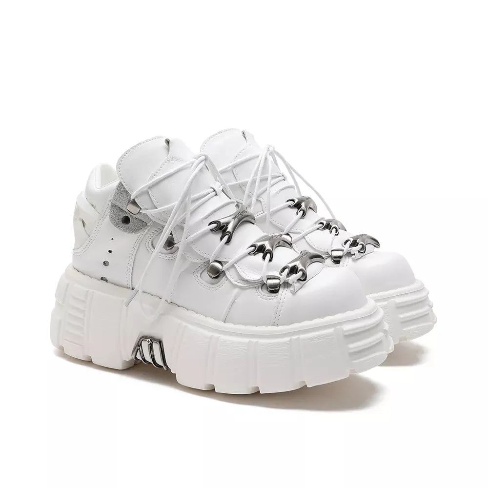 Goth Platform Sneakers for Women - Edgy Style in Classic Black Maxct