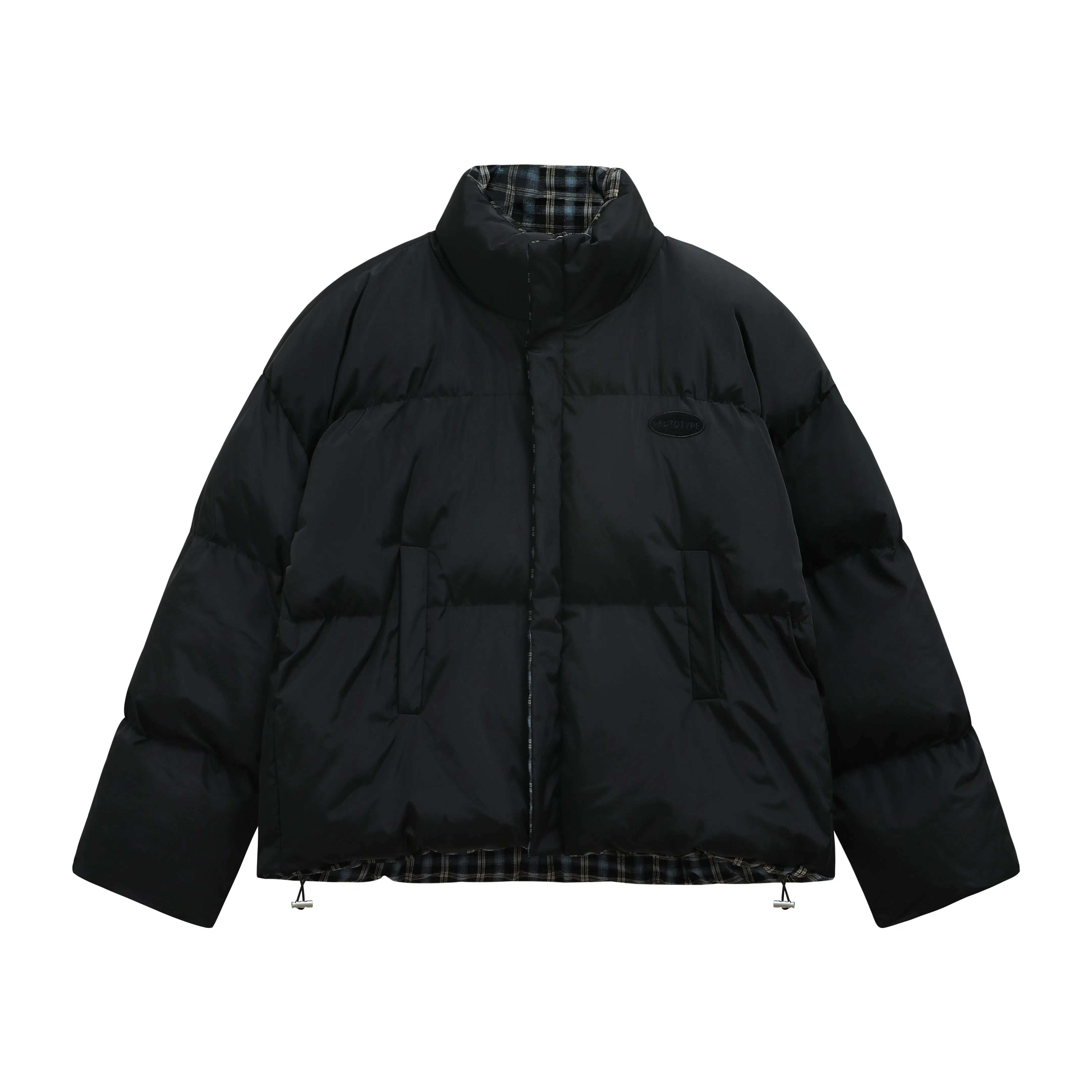 Maxct Short Double-Side Plaid Puffer Jacket