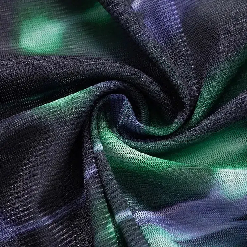 Maxct &Cyberpunk Green Lights Mesh Top