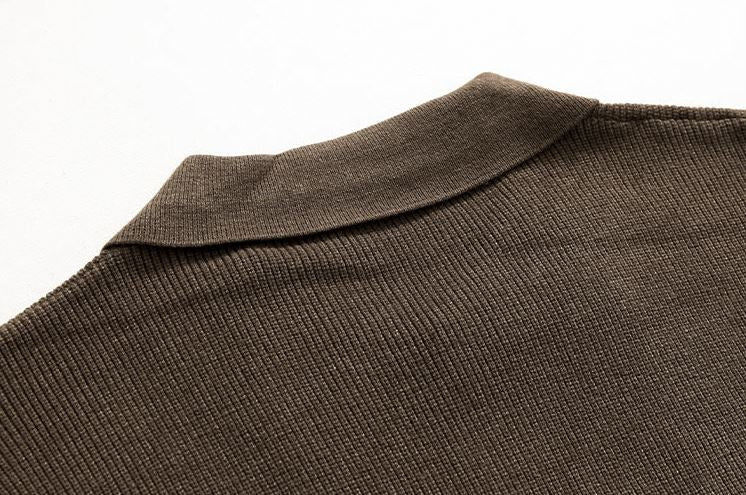 Maxct 5516 KNITTED FULL BUTTON-UP COLLAR SWEATER