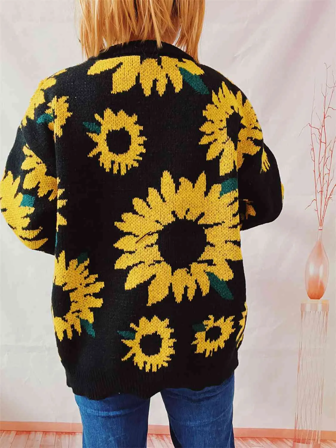Maxct &Sunflower Dropped Shoulder Long Sleeve Sweater