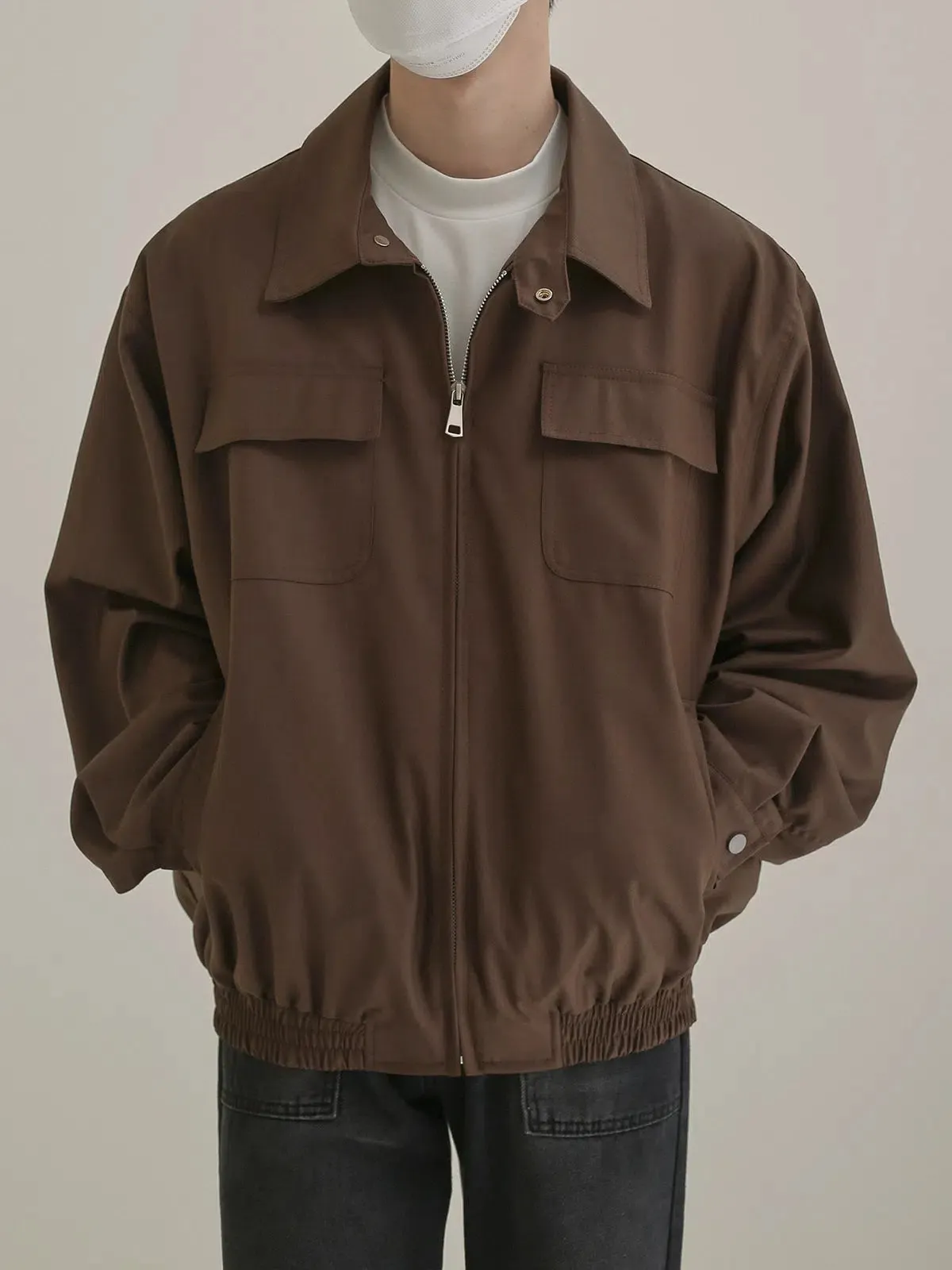Maxct Retro Lapel Zip Bomber Jacket