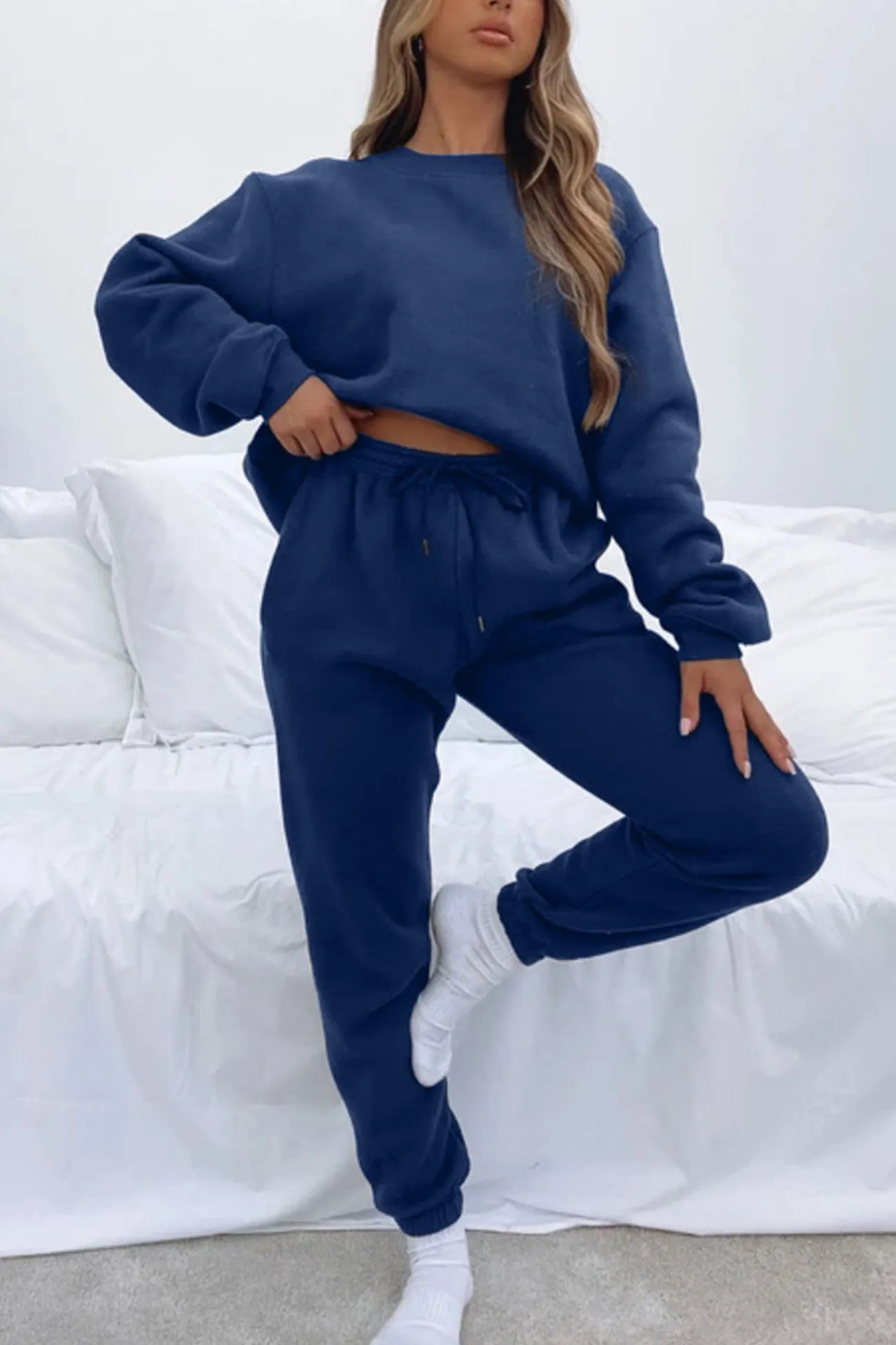 Maxct Solid Sweatshirt Pants Set