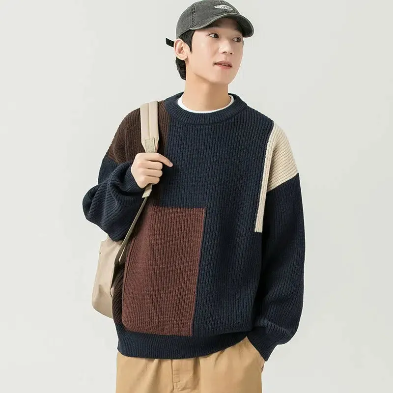Maxct Color Block Crew Neck Sweater