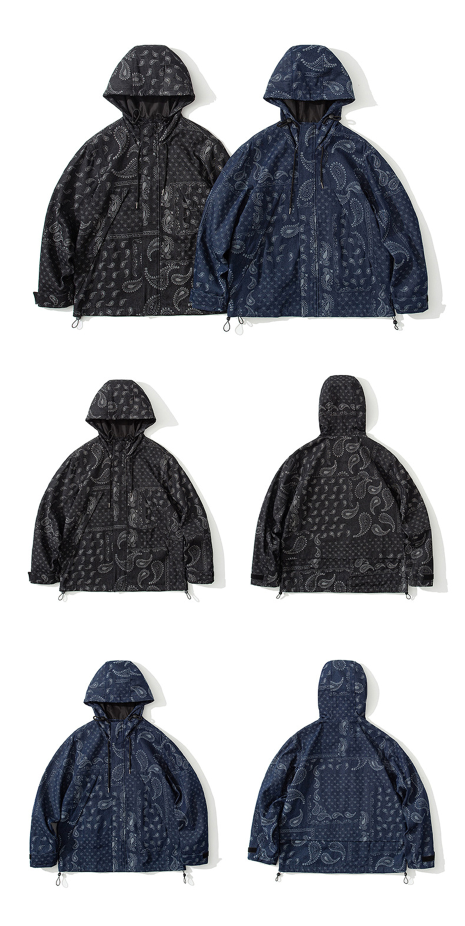 &Paisley Hooded Denim Jacket