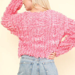 Maxct &VERY J Shaggy Yarn Knit Zip Up Jacket