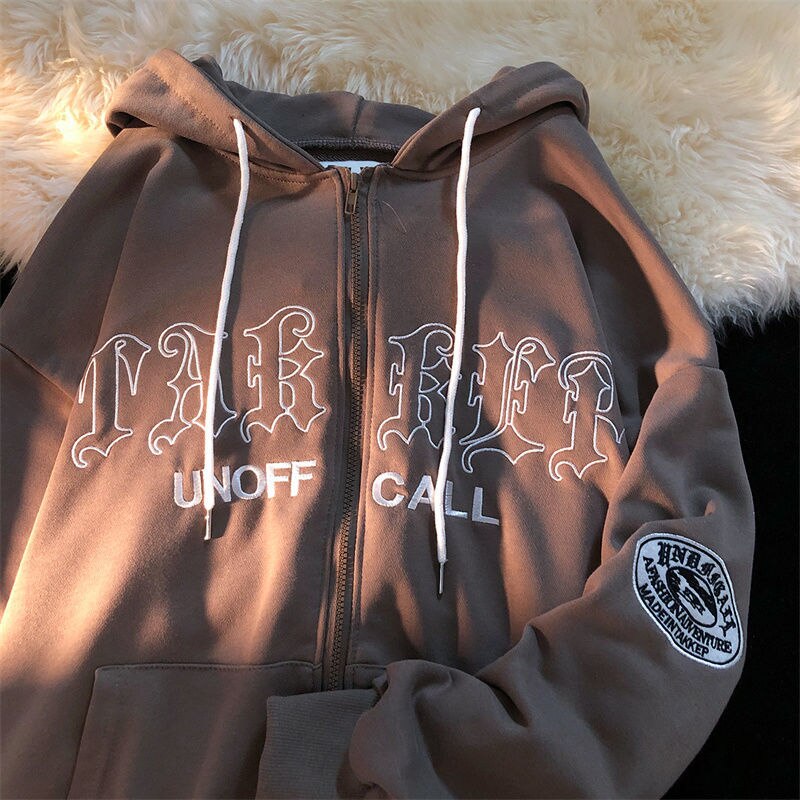 Maxct Print New Casual Top Vintage Y2K Simple Women Hoodies Korean Gray Autumn Thin Streetwear College Girls ins Lady gothic