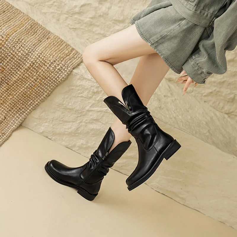 Womens Fold Mid Calf Western Boots Maxct