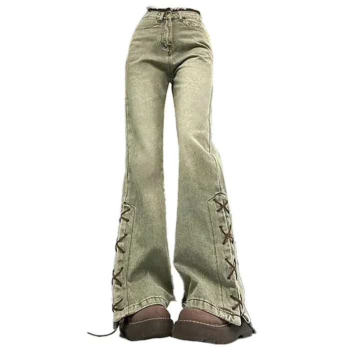 Fairy Grunge Lace Up Jeans Maxct