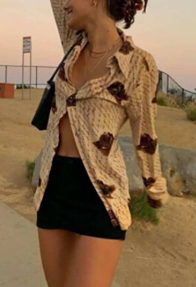 Maxct Printed Long Sleeve Blouse