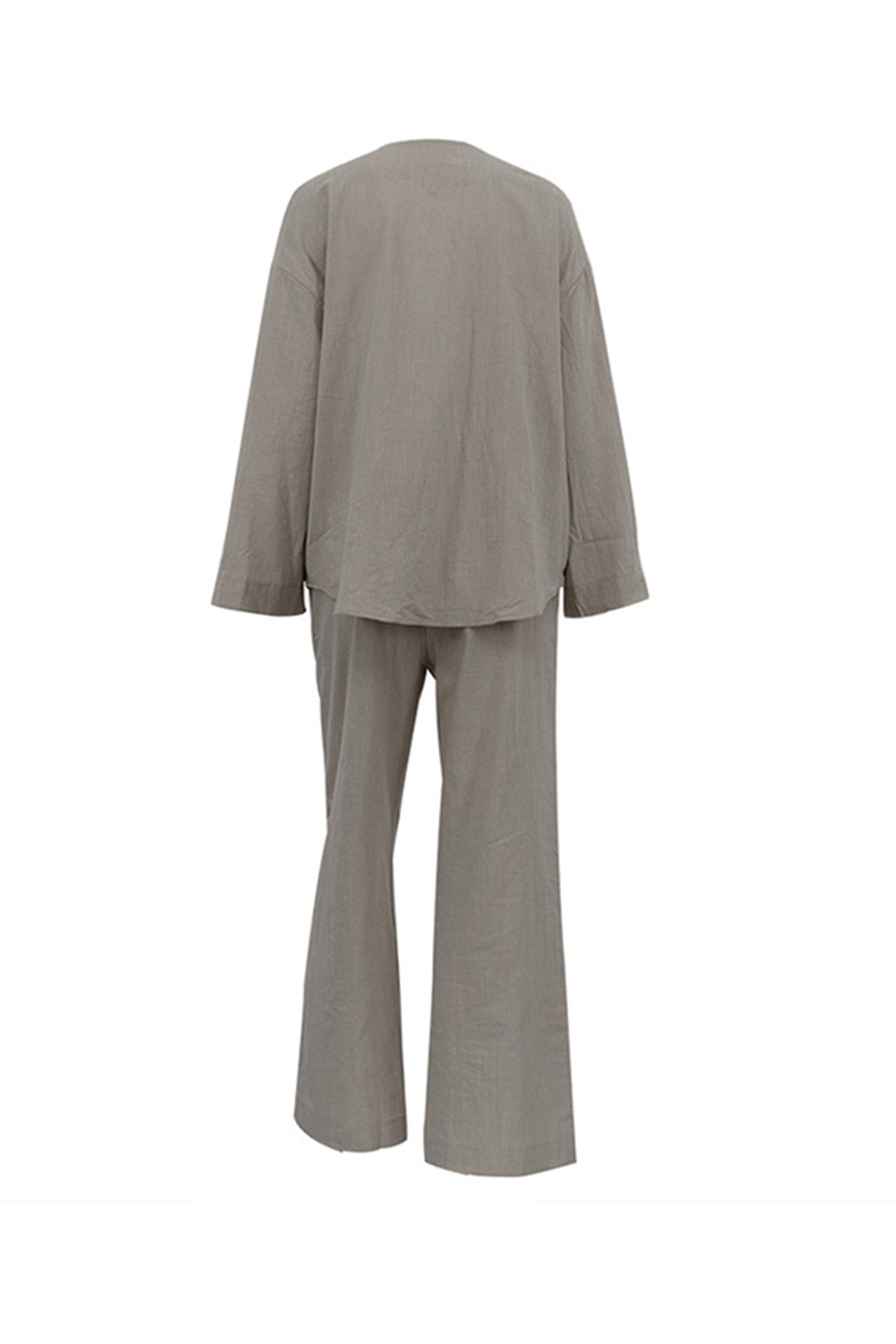 Maxct Tie-front Long Sleeve Shirt Cotton Suits