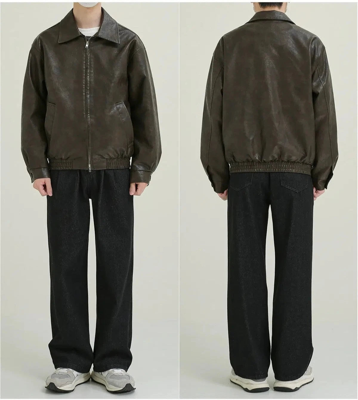 Maxct Vintage Zippered Leather Jacket