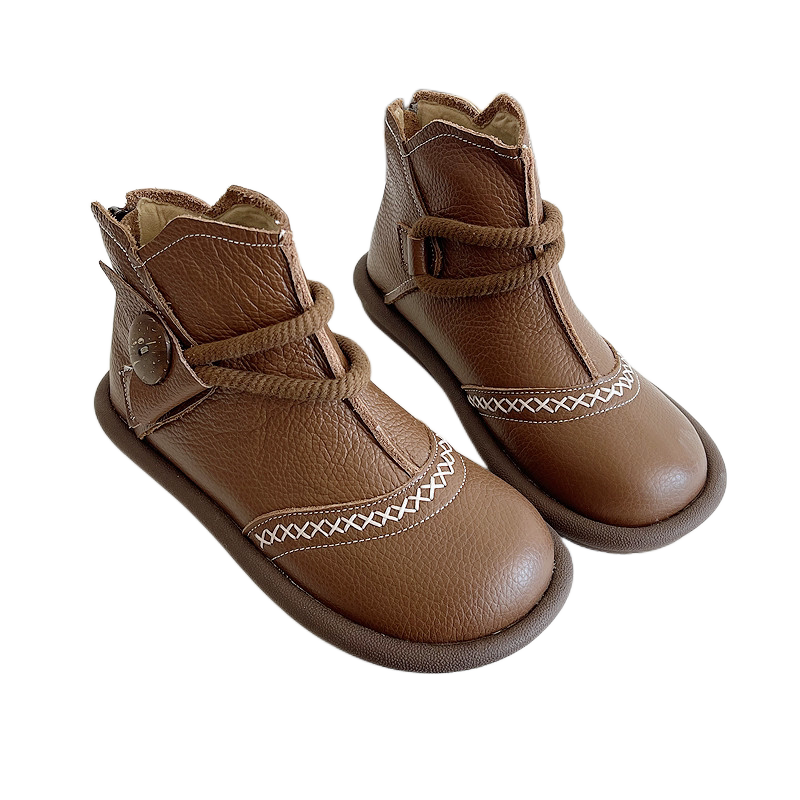 Maxct Women Round Toe Leather Warm Waterproof Short Boots - Image 8