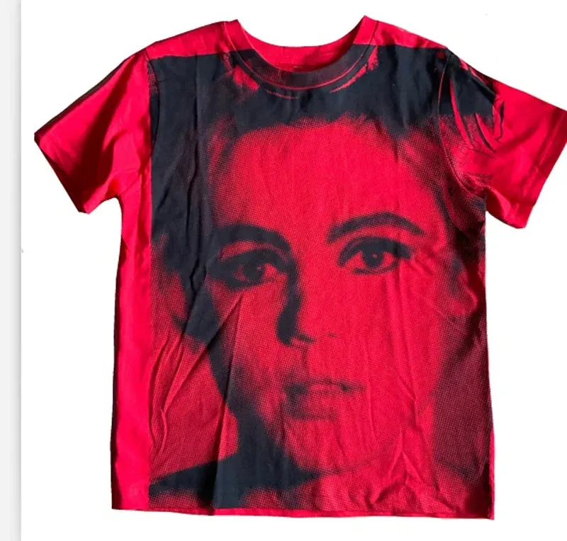 Maxct 90s Vintage Portrait Graphic Print T-shirt Harajuku Crop Top Y2K Aesthetic Summer Slim Fit Tees Tops Women Streetwear Gothic