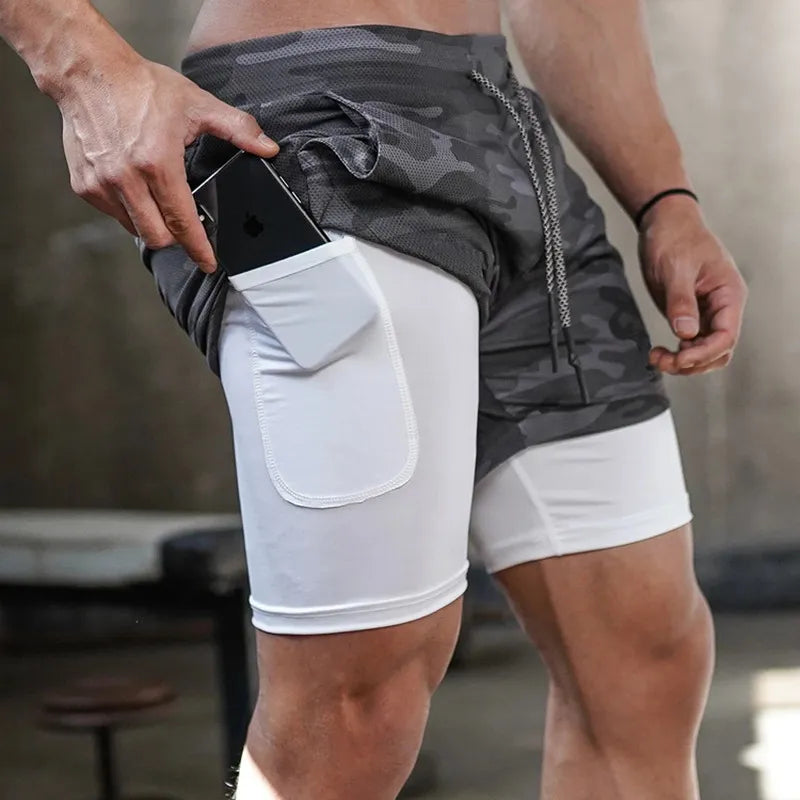 2-in-1 Running & Gym Mens Quick Dry Shorts Maxct