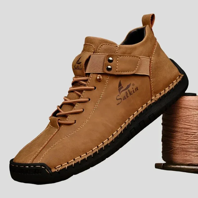 Handmade Design Sneakers Men's Casual Leather Ankle Boots Maxct