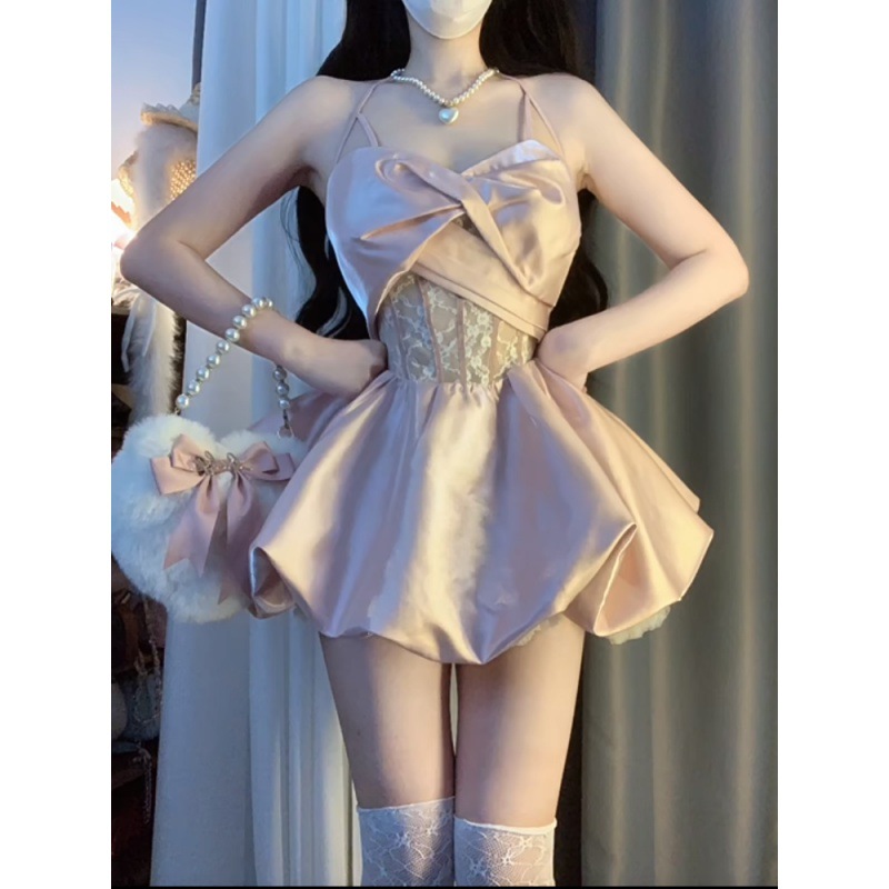 Maxct avant garde dress to impress Summer Design Tight Waist Suspender Skirt Small Mori Lace Pettiskirt Sweet Hot Girl Slimming Dress