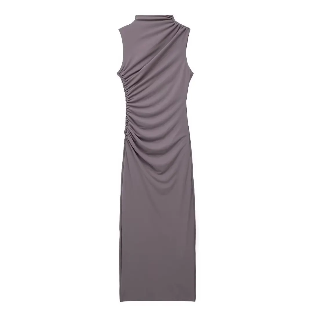 Maxct New Pleated Trim Sleeveless Flute Dress 3152200