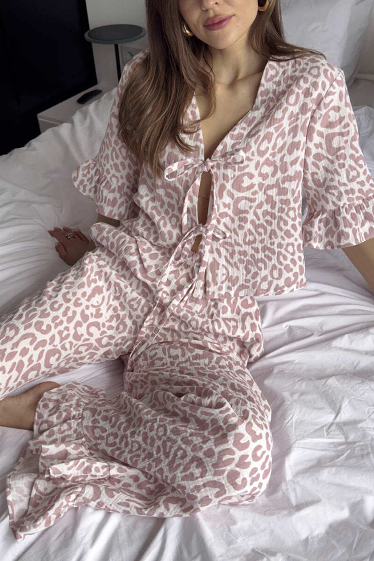 Maxct Printed Ruffle Tie-up Shirt Cotton Suits