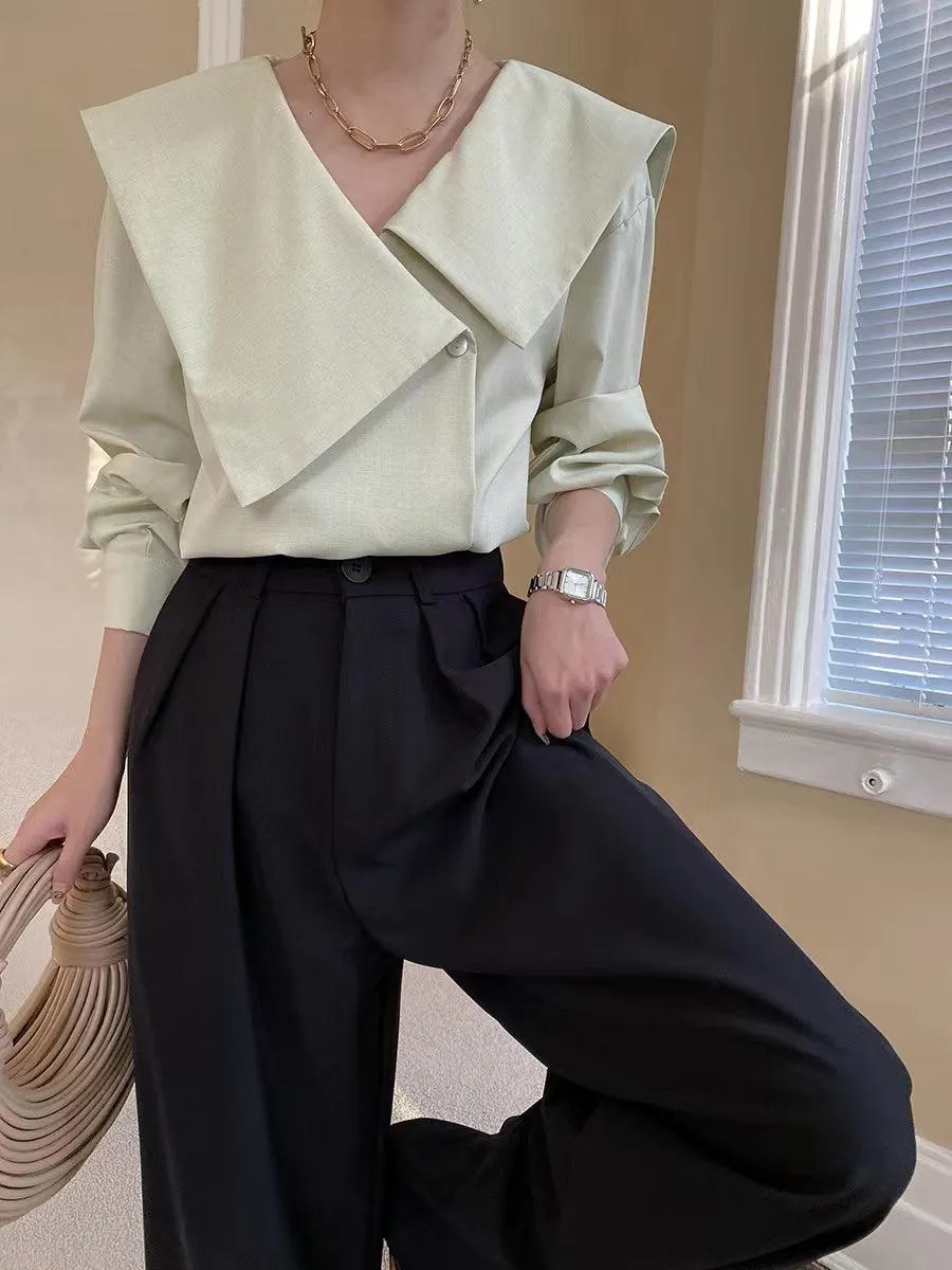 Maxct Irregular Large Lapel Shirt