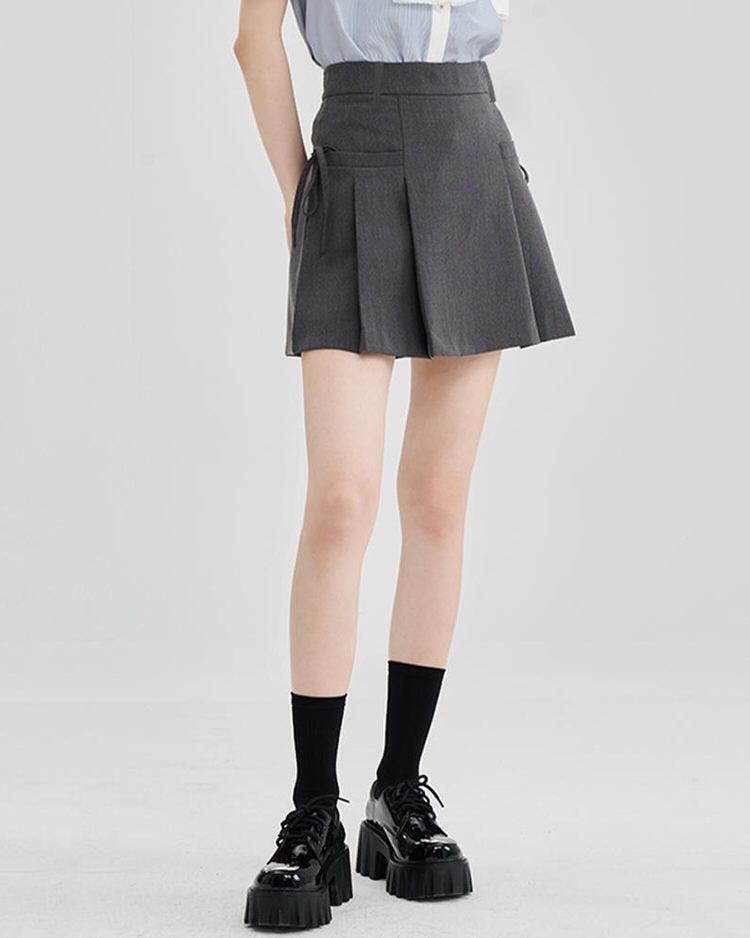 Aesthetic Outfit Grey Mini Skirt Maxct