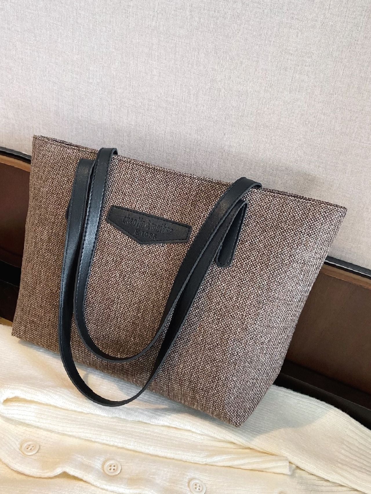 Maxct - Letter Patch Tote Bag  - Women Tote Bags