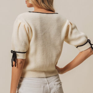 Maxct &BiBi Contrast Binding Buttoned Cardigan