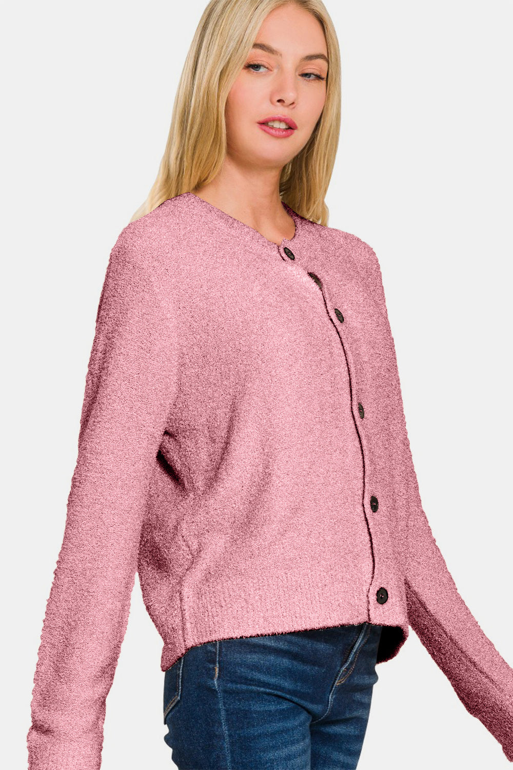 Maxct &Zenana Button Down Long Sleeve Sweater Cardigan
