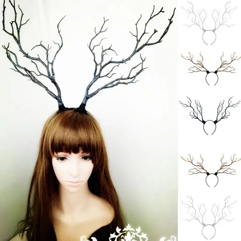 Maxct Fairy Long Antlers Tree Branches Horns Hat Hair Headband Cosplay Party Fancy Dress Xmas Best Gift