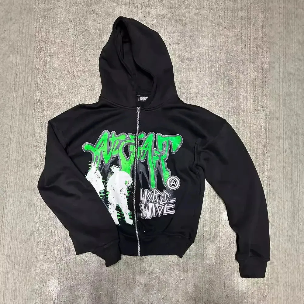 Maxct Y2k Pullover Long Sleeved Sweatshirt Vintage Printed Pattern Streetwear Tops Vintage Clothes Dark Punk School Outfit Ootd Jacket