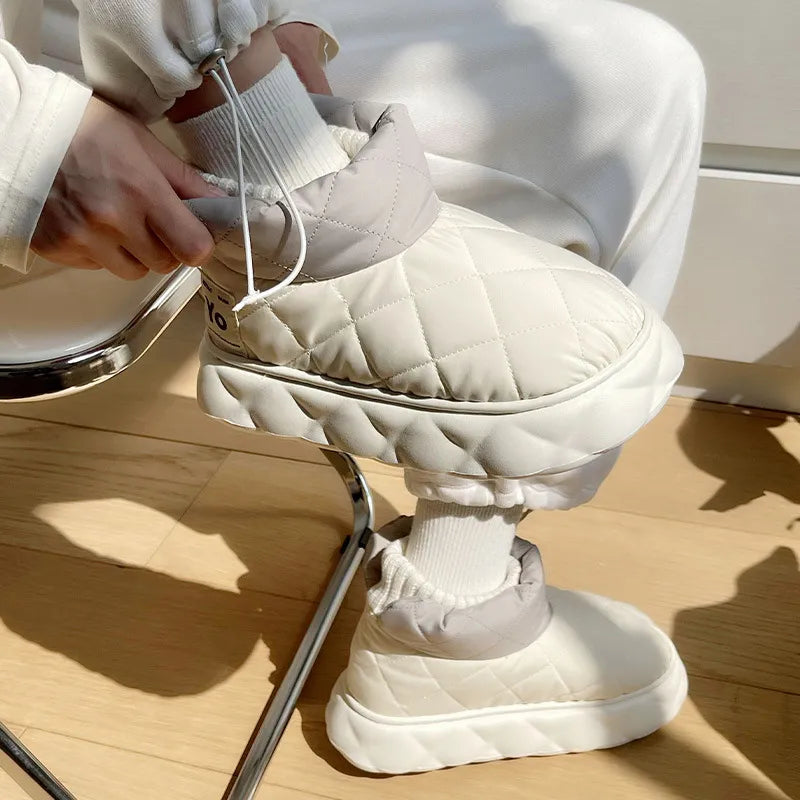 Waterproof Plush Ankle Boot Slippers for Women Maxct