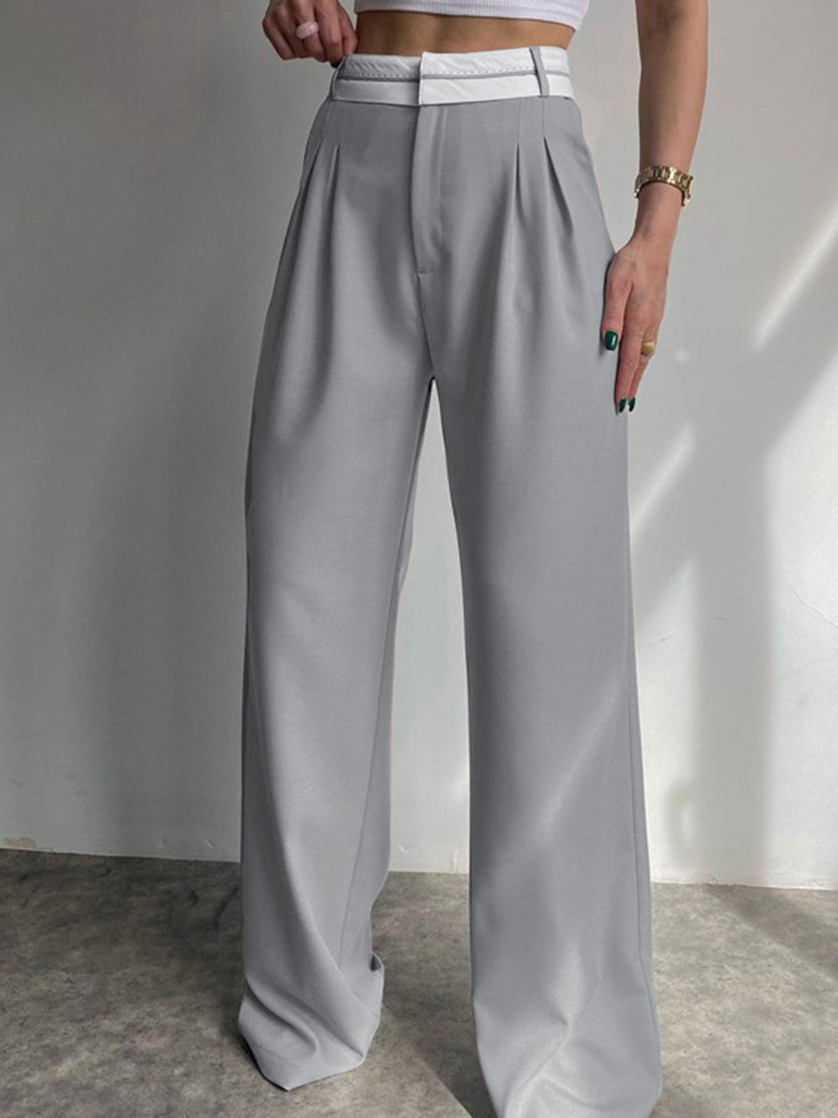 Maxct Highway Reverse Waistband Wide Leg Dress Pants