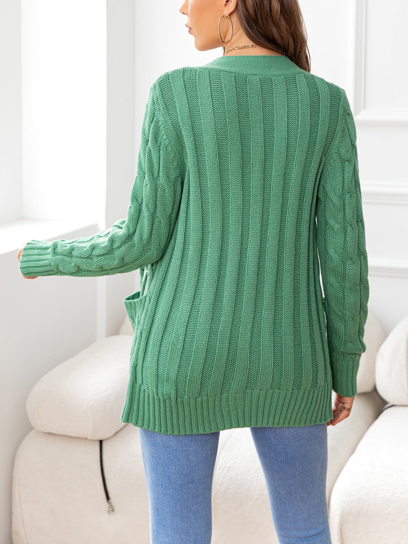 Maxct &Button Down Cable-Knit Cardigan