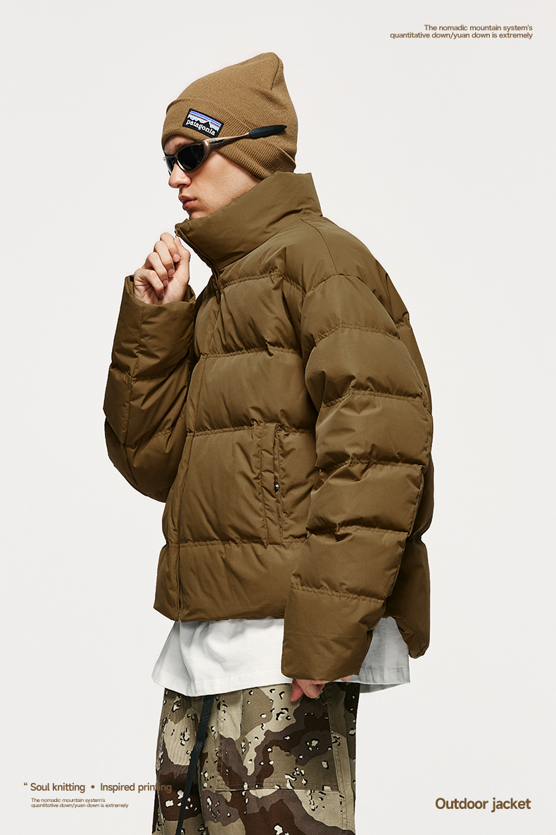 &INFL Windproof Cropped Duck Down Puffer Jacket [Unisex]