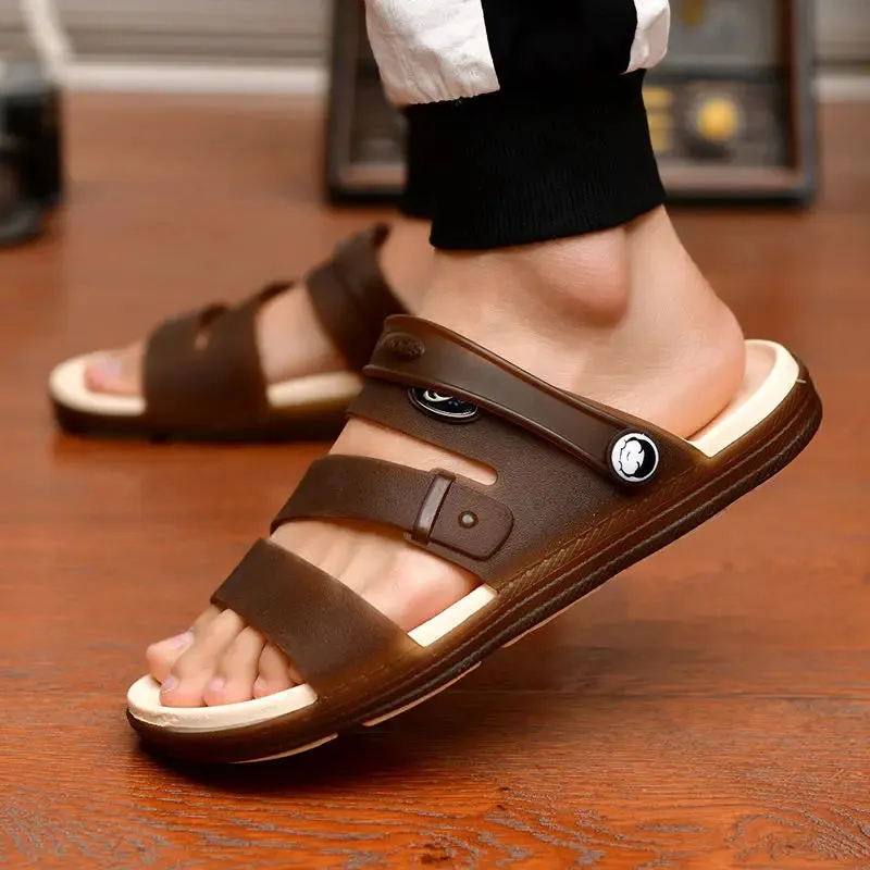 Summer Sandals Outdoor Beach Indoor Durable Anti-Slip Peep Toe Men's Maxct