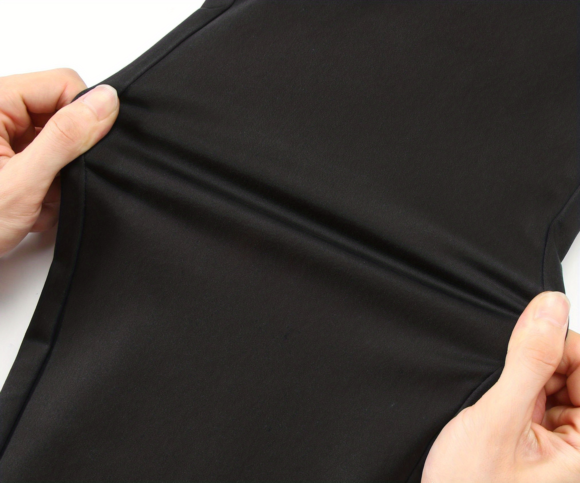 Classic Design Dress Pants, Men's Semi-formal Embroidery Stretch Dress Pants For Fall Winter Business