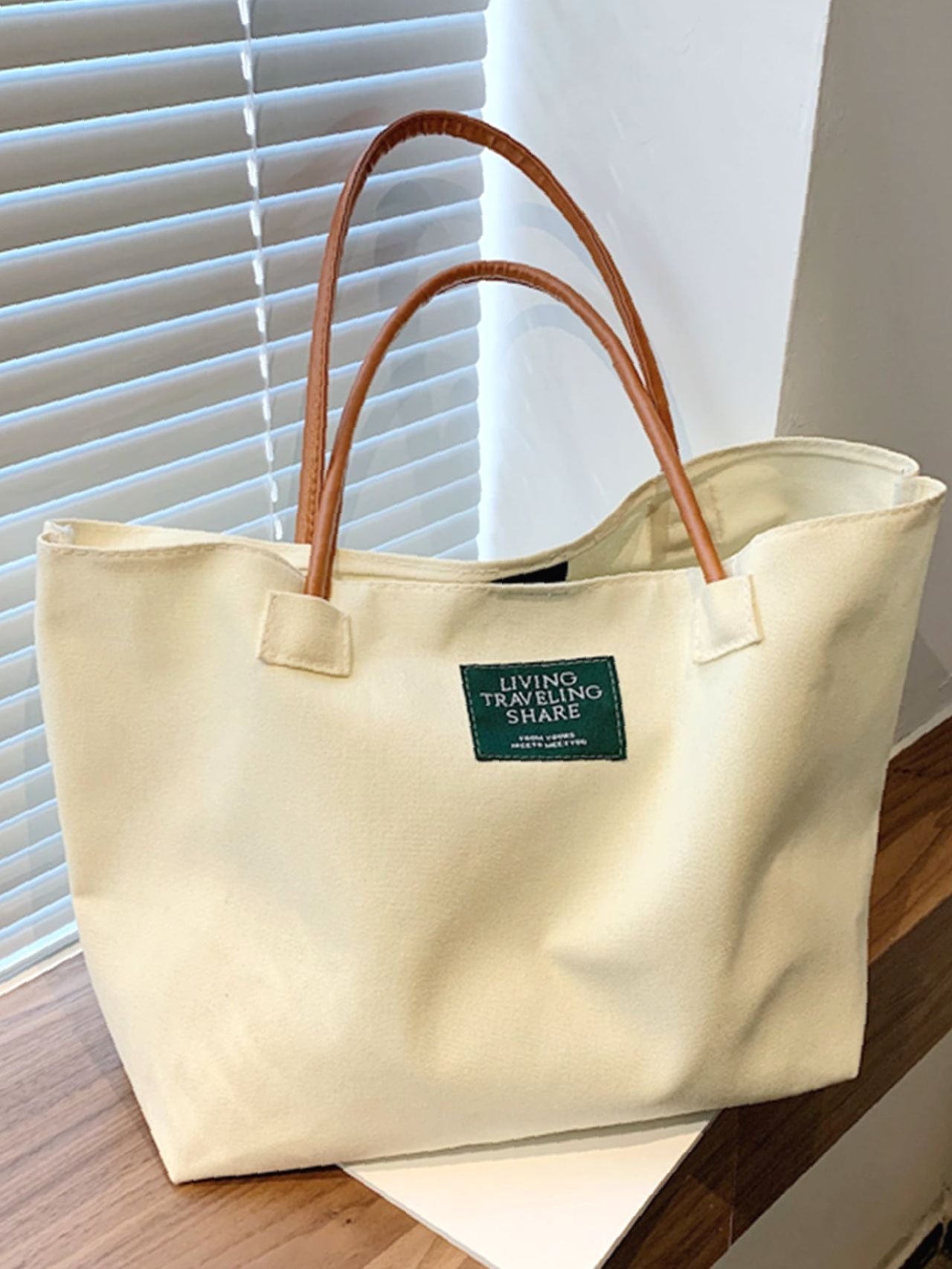 Maxct - Patch Decor Shoulder Tote Bag  - Women Tote Bags