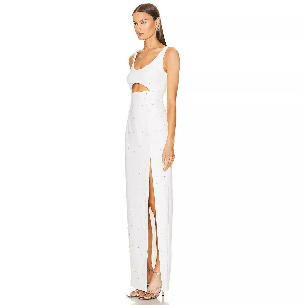 Maxct Women's Summer Foreign Trade High Quality Diamond Bandage Dress Women's High-end French Evening Dress