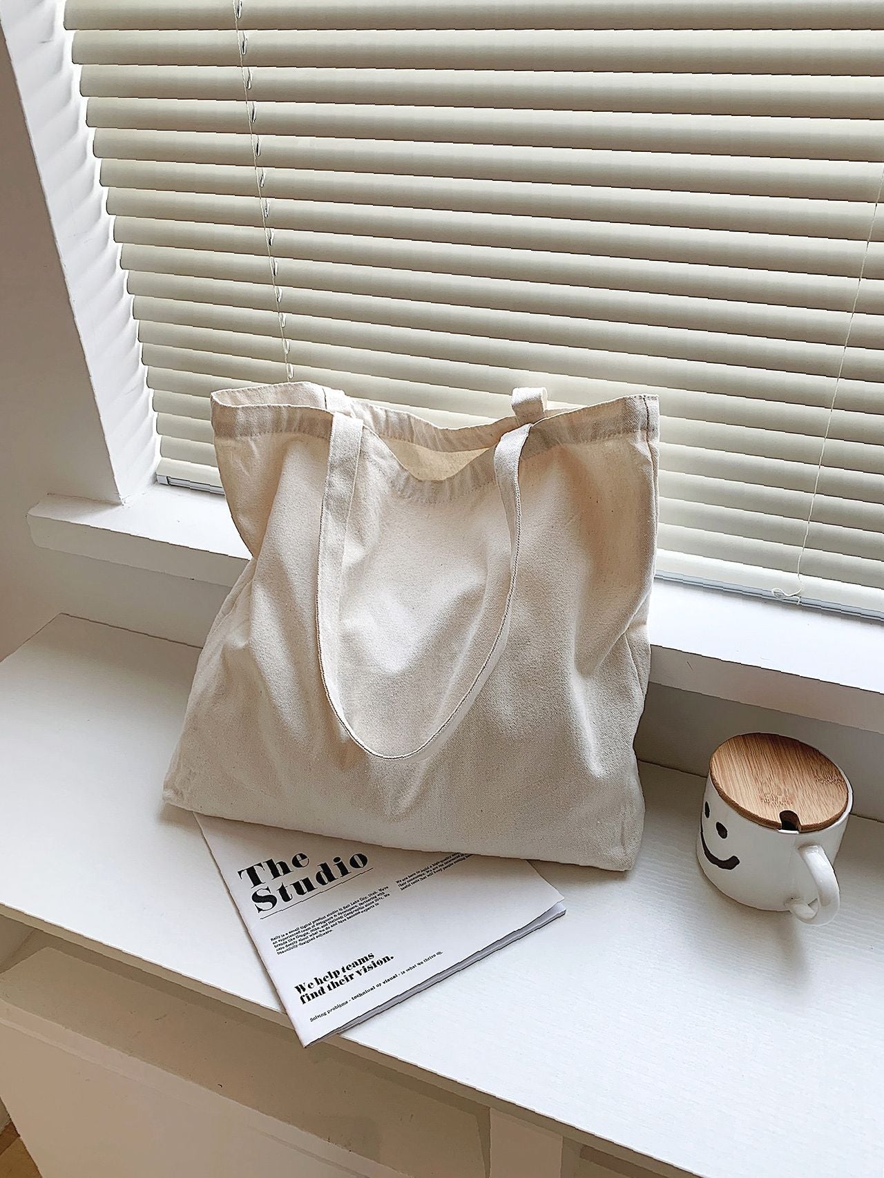 Maxct - Letter Graphic Canvas Shopper Bag  - Women Tote Bags