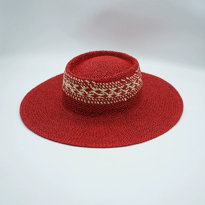 Maxct Straw Hat Japanese Style Black Brown Panama Women's Beach Big Brim