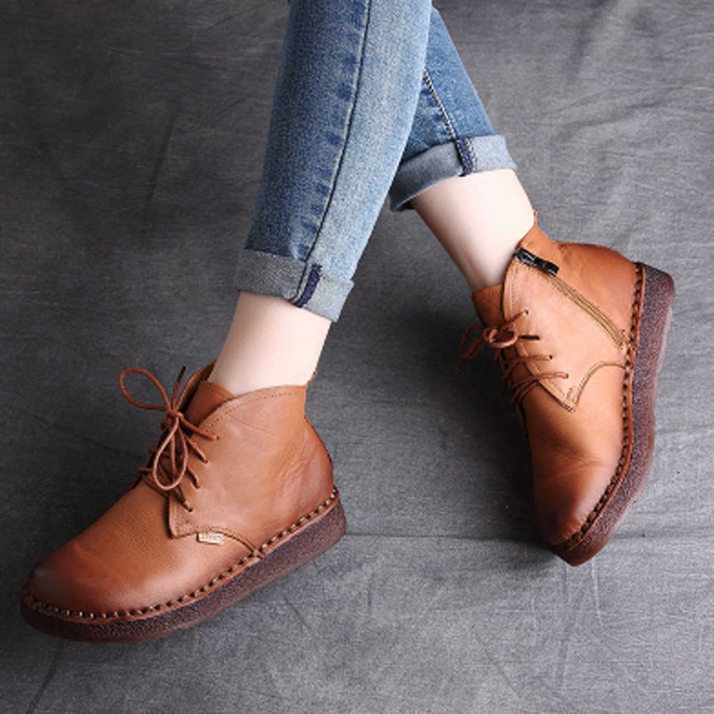 Maxct Women Autumn Winter Retro Handmade Boots