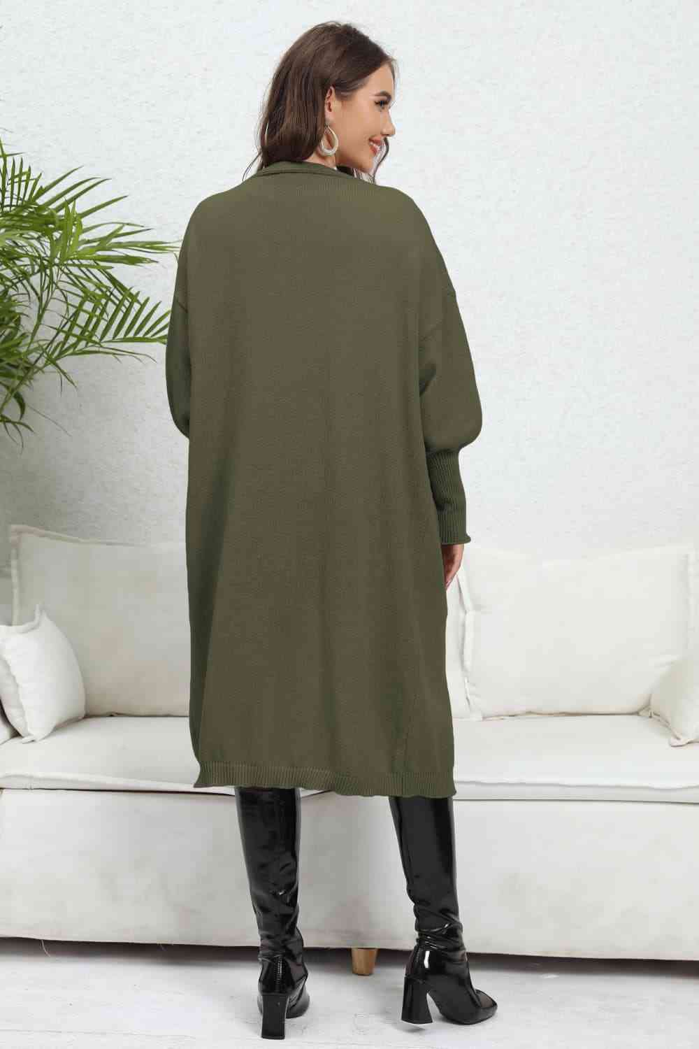 Maxct &Open Front Dropped Shoulder Cardigan