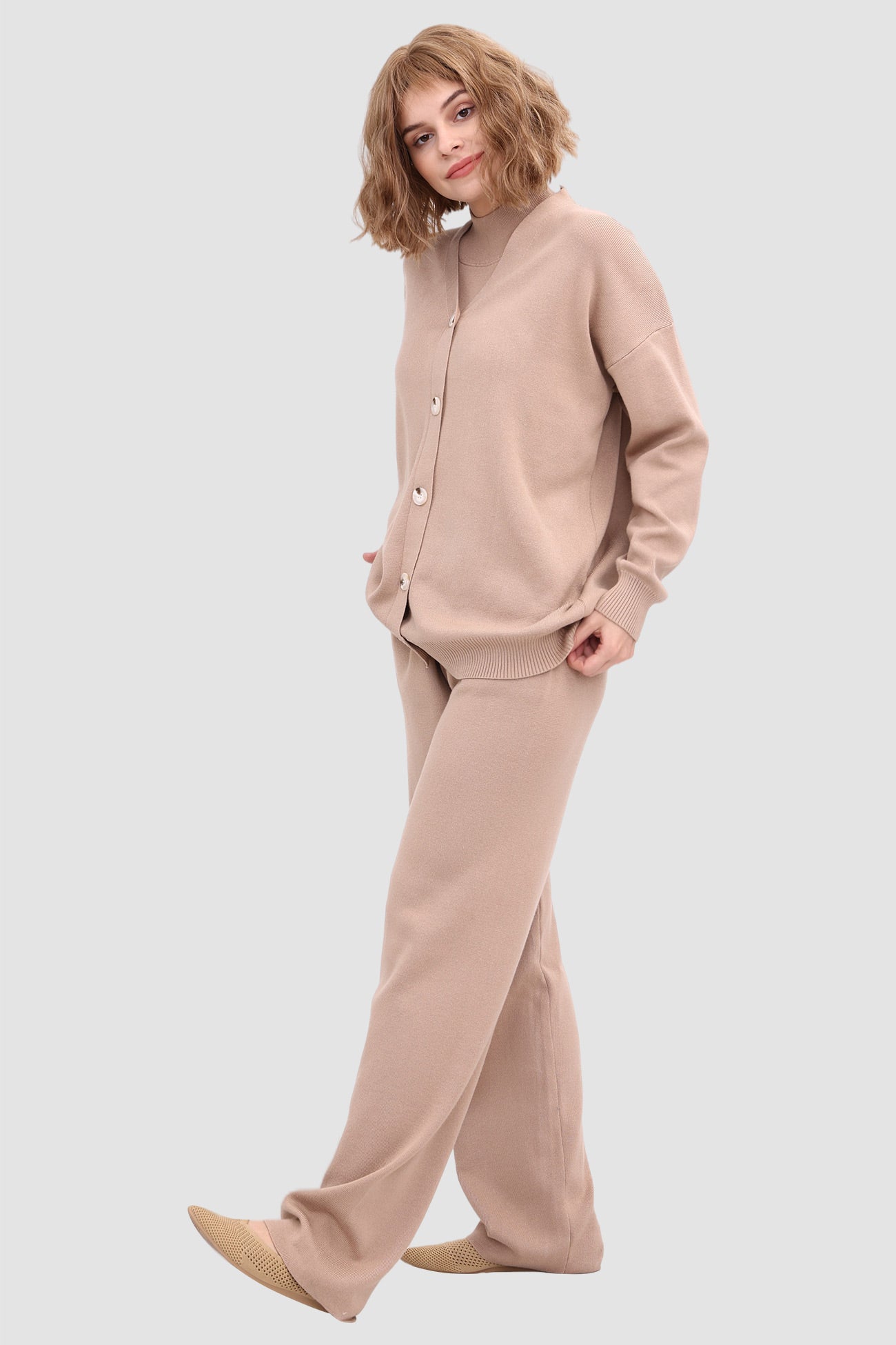Maxct Knit Crop Tank Top & Pants & Robe
